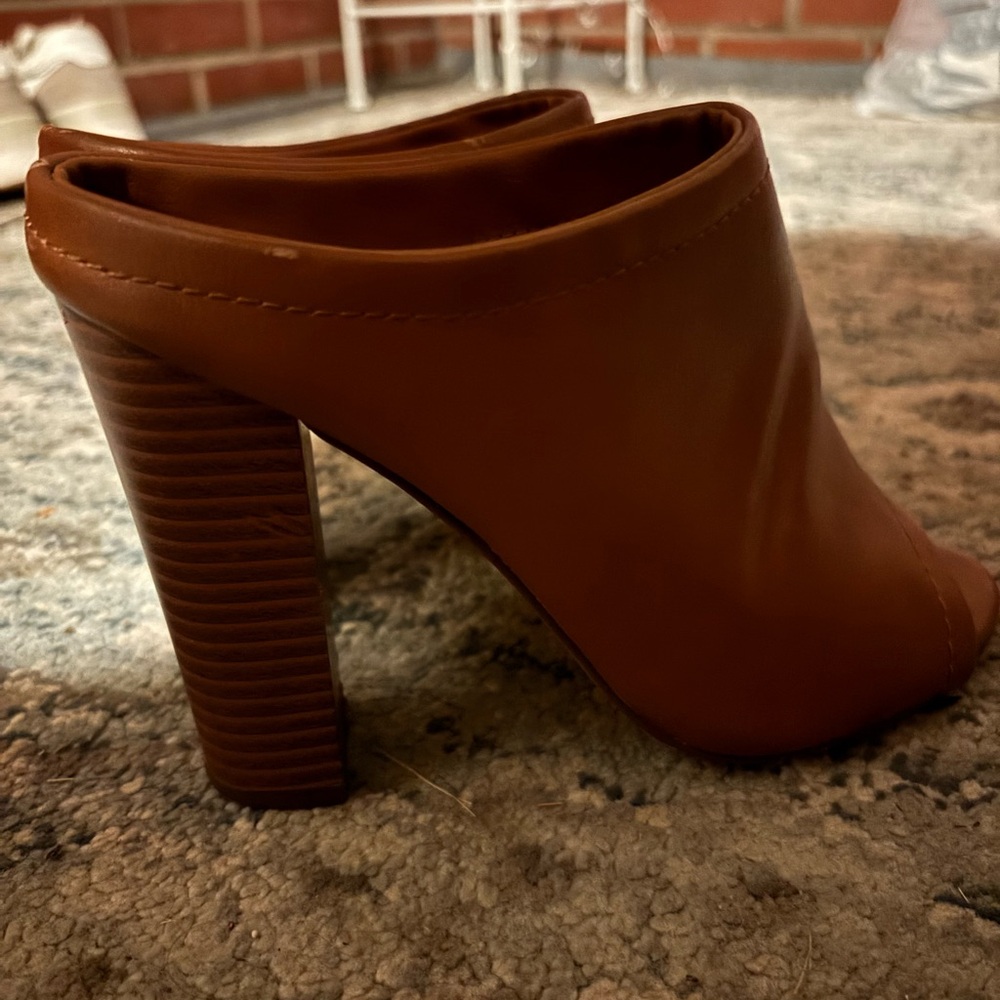 Elegant Brown Women's Heeled Mules size 5.5